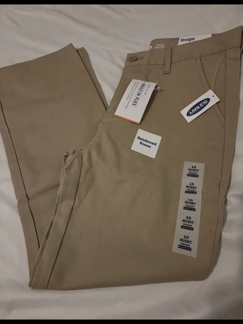 Old Navy Boys's Straight Husky Khaki Pants